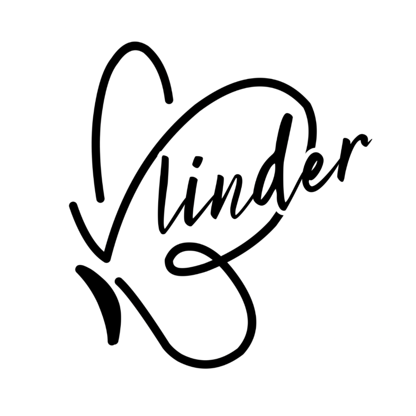 Black cursive text 'Vinder' on a white background